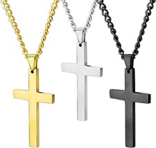3 Necklaces, Silver Cross