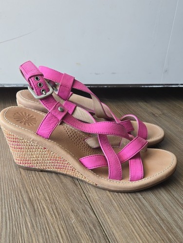 Ugg gaiana pink wedge sandals - wedge,