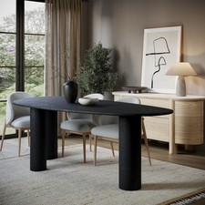 Large Black Oak Pebble Dining