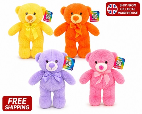 Neon plush teddy bear - teddy,