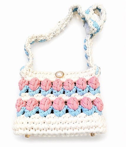 Handmade crochet tulip bag - handmade,