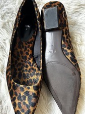 ZARA Shoes Womens uk 8  Leopard Print Flats Suede Point