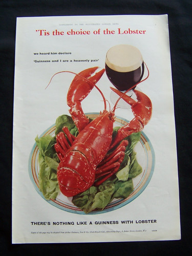 Guinness with lobster 1959 - guinness,