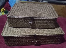 2 Seagrass Wicker Storage