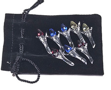 Swarovski Crystal SET OF 8 Mini Tulip Member Renewal Gift Flower Red Yellow Blue