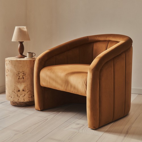Camille curved velvet accent - -,