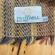 TWEEDMILL Wool Throw Blanket Tartan Brown Check British Made Large 64in x 45in