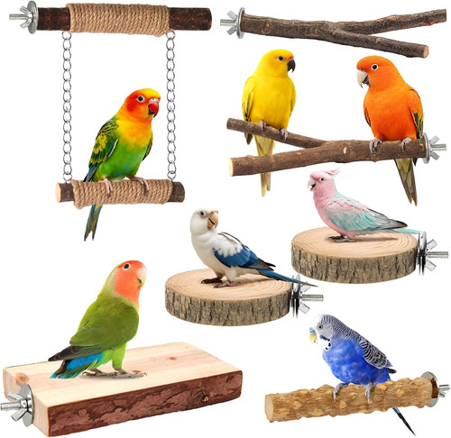 Piece natural wooden bird - natural,
