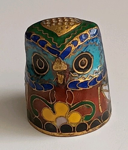 Vintage enamelled owl - enamelled,