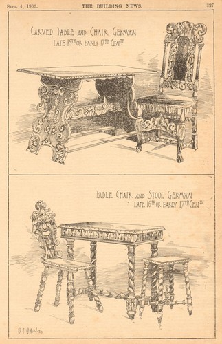 German furniture carved table - german, furniture.