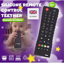 TV Remote Control Shape Teether Baby Safe Silicon Teether Black UK Stock