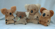 4 x vintage Koala Bears bundle -real fur Australia souvenir - unbranded