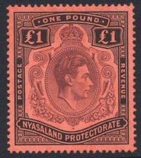 Nyasaland 1938-44 £1 SG143