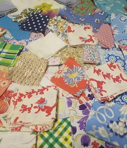 Antique feedsack quilting - feedsack,