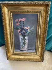  Edourd Manet. Flowers In A Crystal Vase.Gorgeous Gilt Frame. Perfect Condition