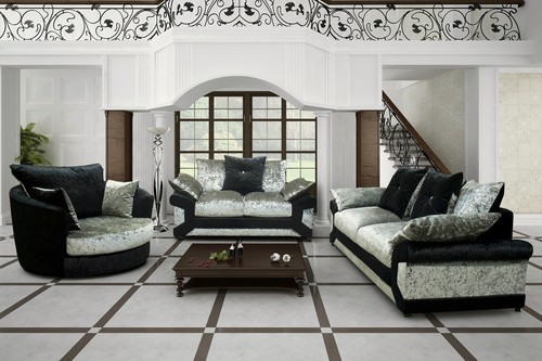 Crushed velvet seater sofa - crushed,