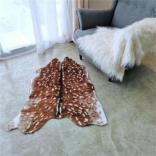 Deer cow hide printed faux - deer,