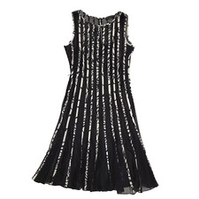 Sandra Darren Vintage 90s Black White Dress Uk Women's Size 6 W24-26