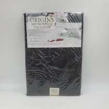 Origins Microfiber Spill-Proof Tablecloth Oval 6-8 Seats Black 60"x84" Retired 