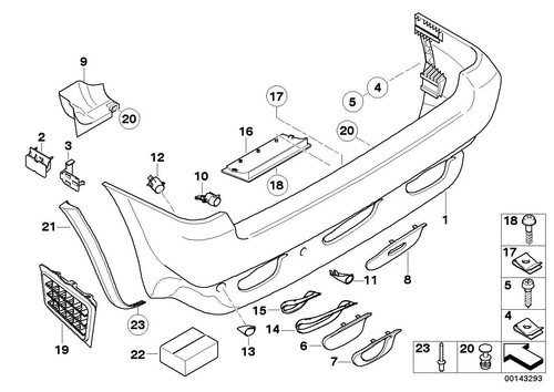 Bmw genuine e53 - x5, rear