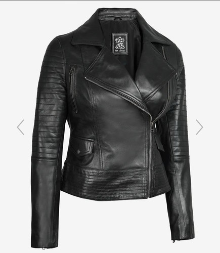100 real lambskin black biker - lambskin,