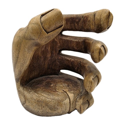 Strange odd teak wood hand - strange,