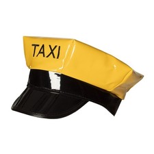 Adult Chauffeur Cap Fancy Dress Limo Taxi Driver Costume Yellow Peaked Cap Hat