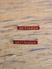 TRIANG HORNBY METAL NAMEPLATE PAIR FOR BRITANNIA LOCO SMOKE DEFLECTORS 