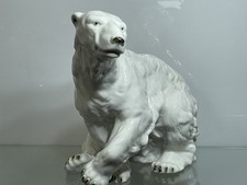 Royal Dux Porcelain Extra Large Polar Bear 11 Inch Tall 14 Inch Long Figurine