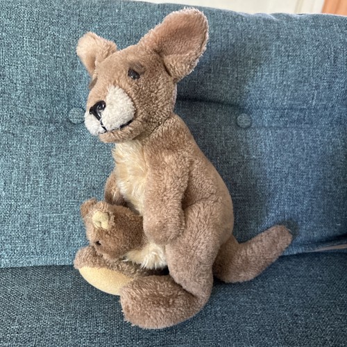Kangaroo with joey soft toy - kangaroo,