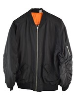 H&M Divided Mens Bomber HArrington Blakc Satin jacket Oversized XXS Outdoors