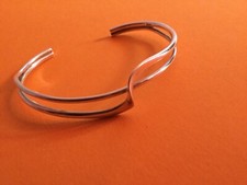 HAUNTED NO DOLL CONFIDENCE SPELL SILVER BANGLE OPEN CUFF BRACELET SPELL ITEM