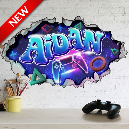 Personalised gamer mural wall - gamer,