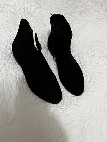 Black faux suede boots uk6 - faux,
