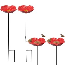 2 x Cast Iron Bird Bath Feeder