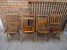 4 Vintage Wood Folding