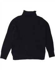 TOPSHOP Womens Oversized Roll Neck Jumper Sweater UK 10 Small Navy Blue CQ03