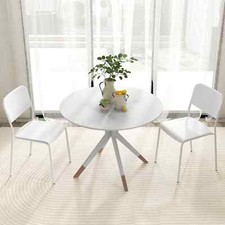 4 pcs Stackable Kitchen Chairs Plastic Chairs Set Dining Room-White