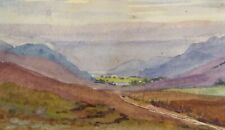 Original Watercolour, early 20th Century, Green Valley & Hills', Artist Unknown