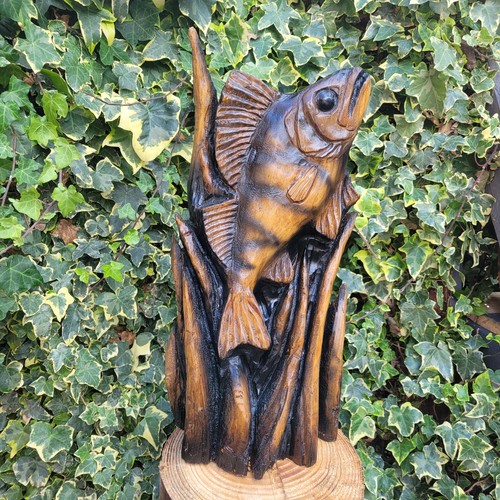 Chainsaw carved perch - carved,