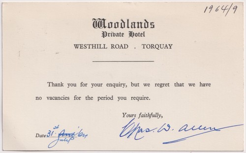 1964 woodlands private hotel - 1964,