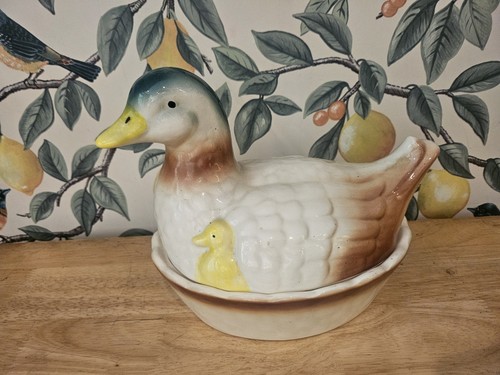 Vintage majolica duck egg - vintage,