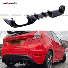 FOR FORD FIESTA ST MK7 REAR DIFFUSER VALANCE BUMPER BODY KIT 12-2017 GLOSS BLACK