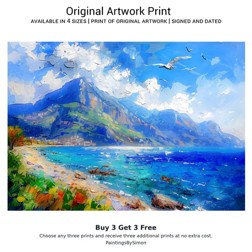 Coastal mountain print - |,