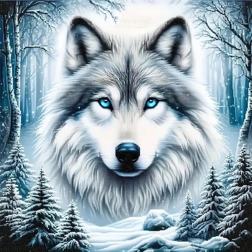 Wolf diamond painting - wolf,
