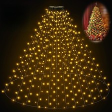 Christmas Lights for Tree Top 448 LED Christmas Tree Lights with Ring Waterproof