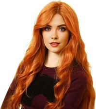 Becus Ginger Wig 22 Inch Long Wigs for Women Middle Part Natural Curly Wavy Syn