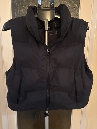 Zara black puffer gilet vest - black,