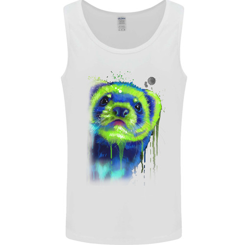Ferret watercolour mens vest - ferret,