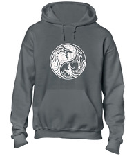 DRAGONS YIN YANG HOODY HOODIE VINTAGE CHINESE SYMBOL JAPANESE DRAGON TOP NEW
